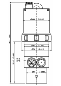 Dimensions of the level sensor LNU06V3