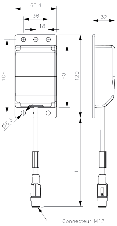 Inclination sensor dimenssions