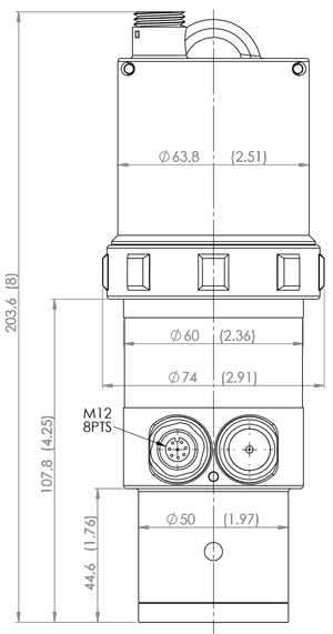 Dimensions du capteur radar LNR06V4