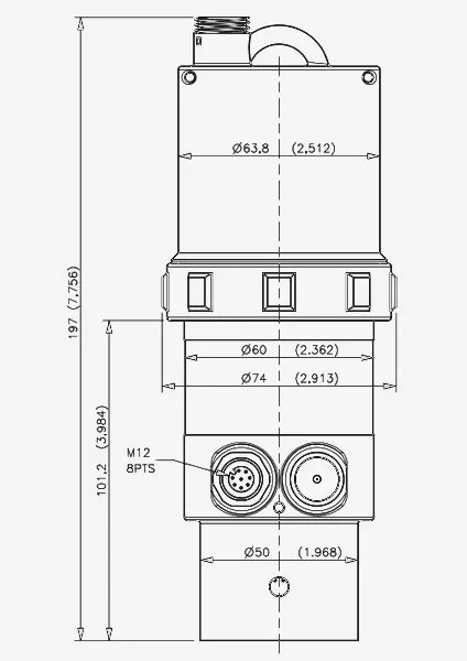 Dimensions du capteur de niveau LNU06V4