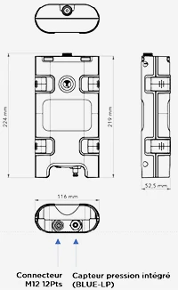 Dimensions enregistreur pression eau Blue LP