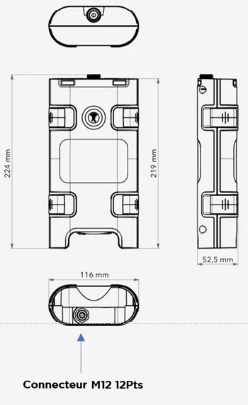 Dimensions enregistreur pression eau Blue