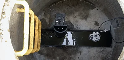 OsraiFlow with radar level sensor installed in manhole