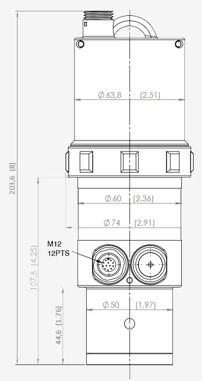 Dimensions du capteur radar LNR06V4-12P